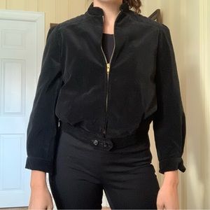 Vintage✨Festive Velvet Bomber jacket - extra small, XS